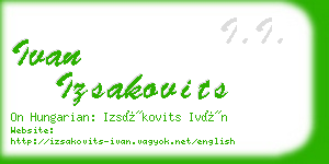 ivan izsakovits business card